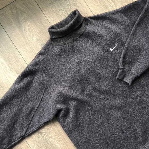 Grey Vintage Nike Turtleneck Small Swoosh - Picture 3 of 4